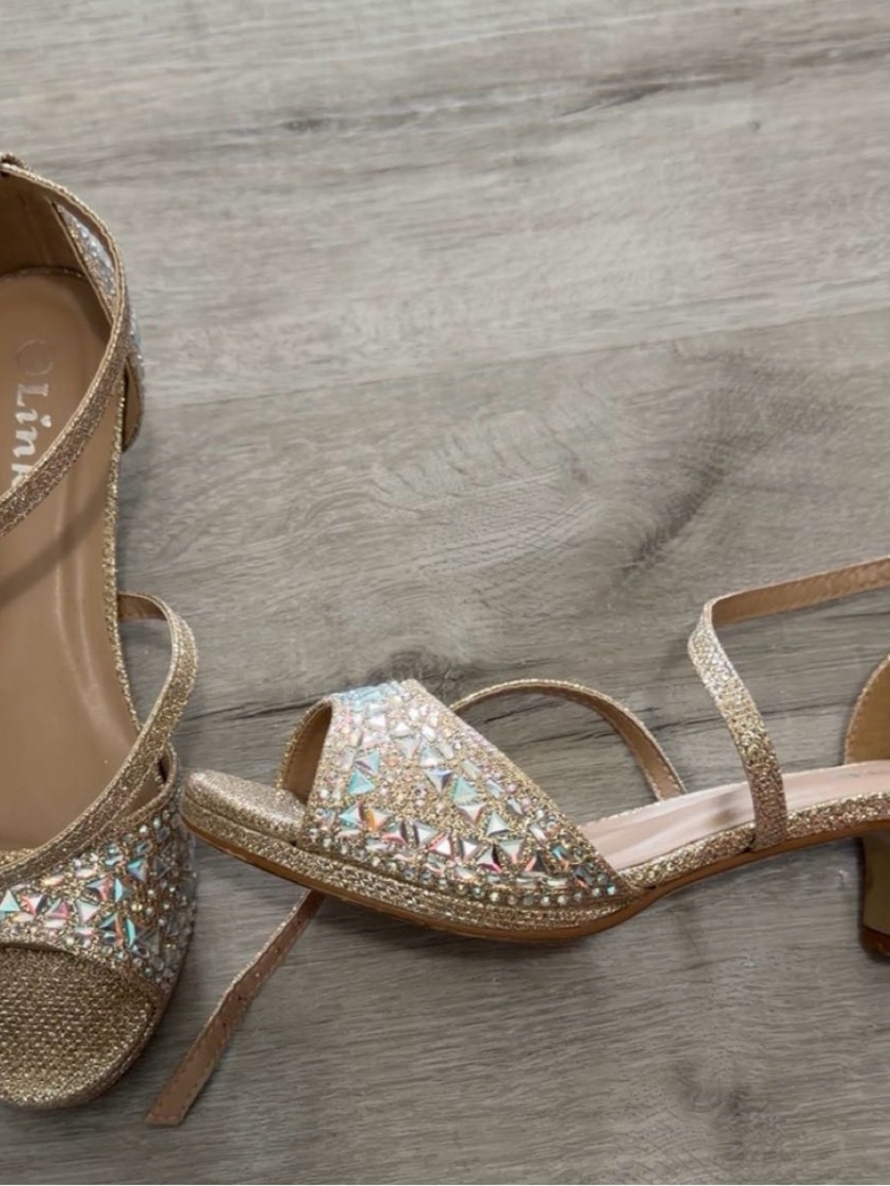 Gold Embellished Open-Toe Dress Sandals - Women